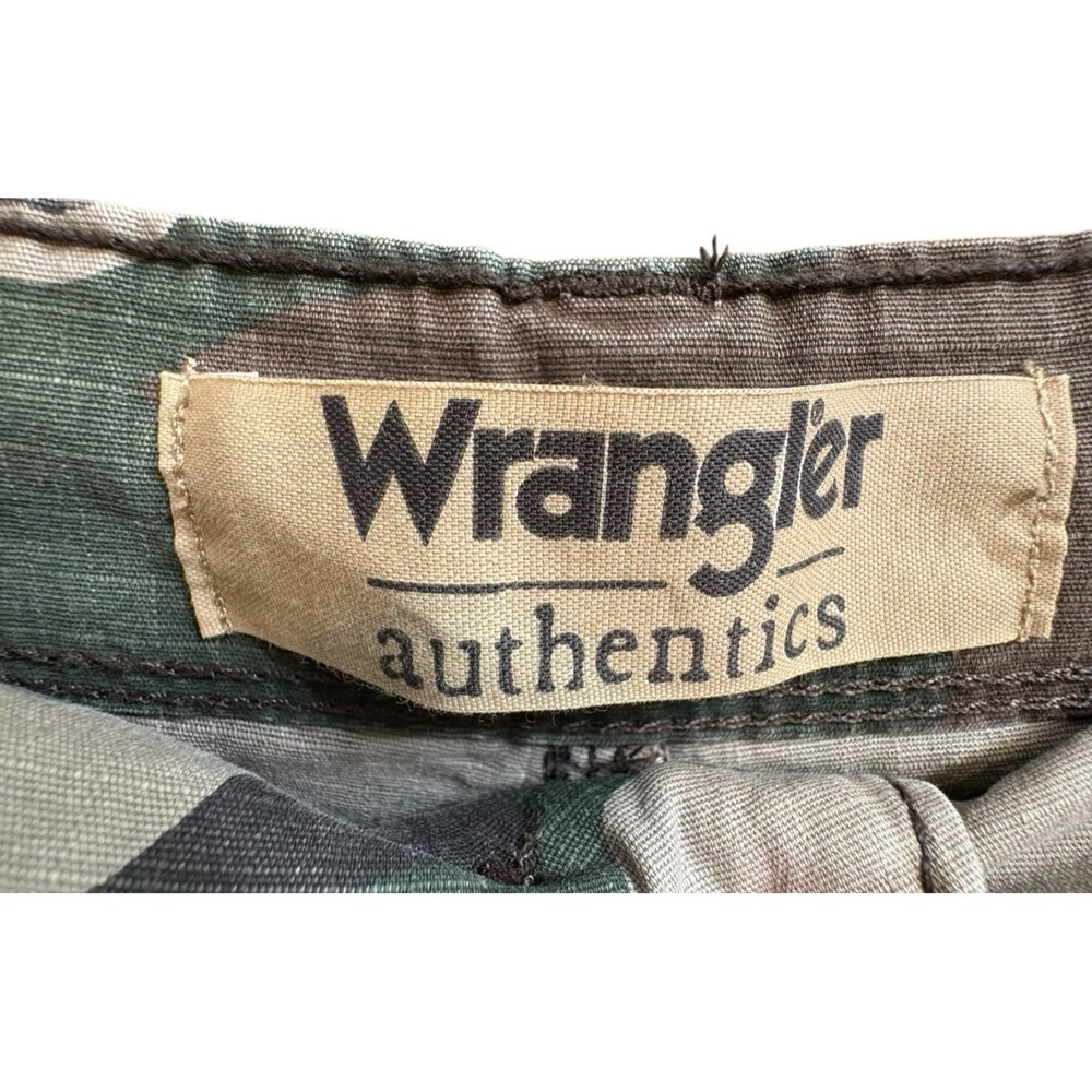 Wrangler Pants Cargo Ripstop Mens 34x32 Camoflauge Green Outdoor Utility Pockets - Picture 4 of 8